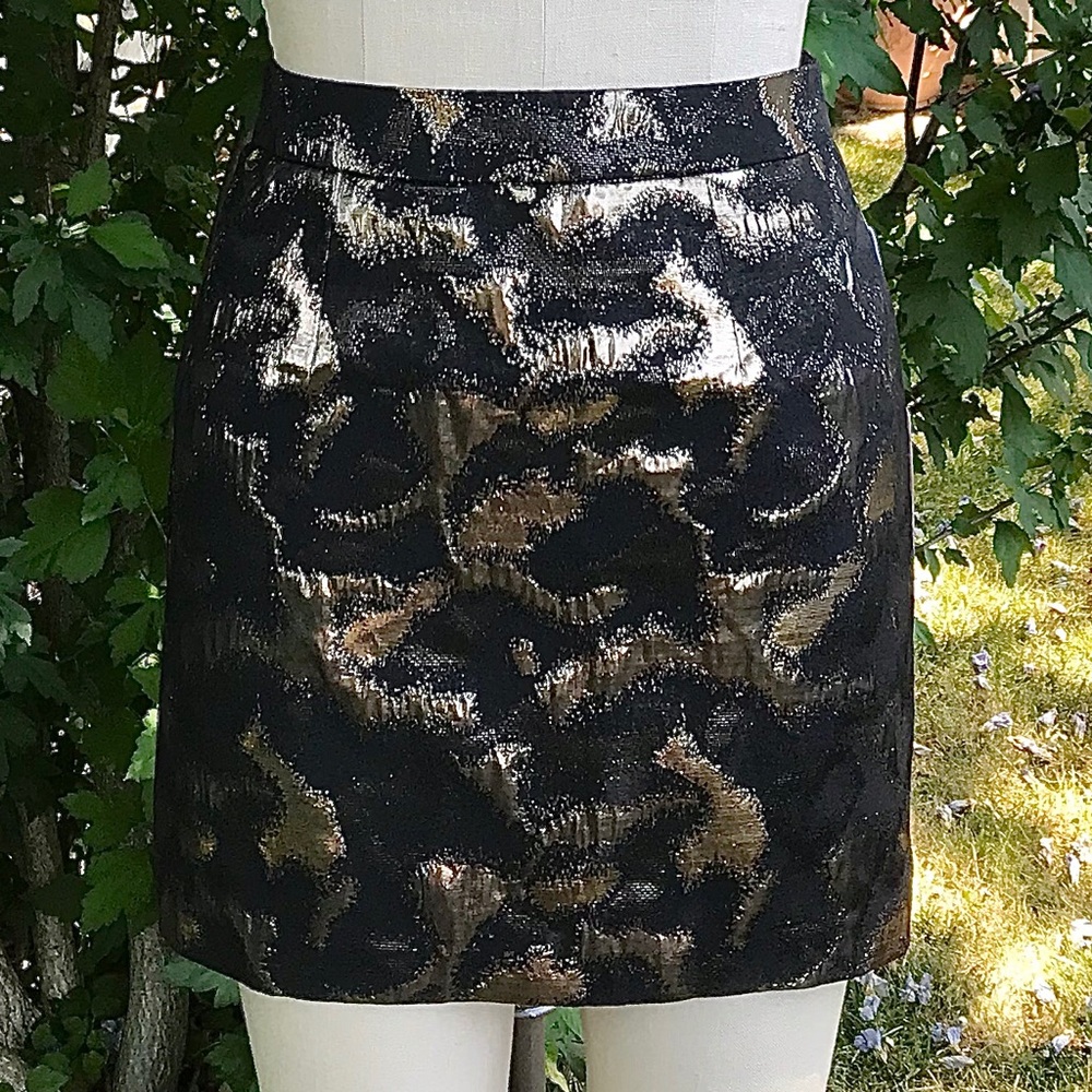 NWT Forever 21 Black & Gold Mini Pencil Skirt